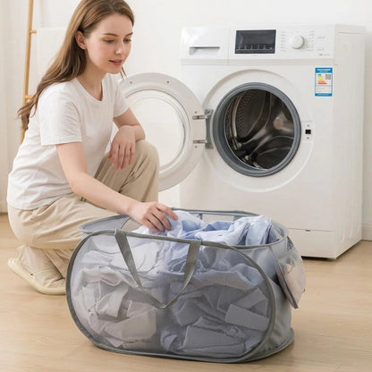 Panier à linge pliable gris