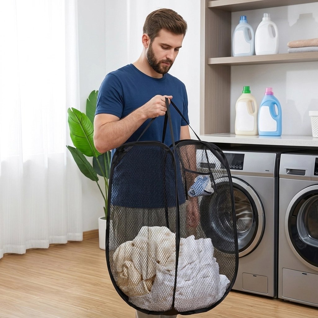 Panier à linge pliable poignées robustes