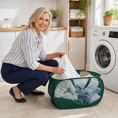 Panier à linge pliable vert