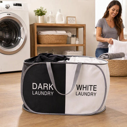 Panier linge pliable 2 compartiments