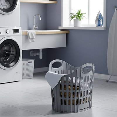 Panier linge pliable plastique durable