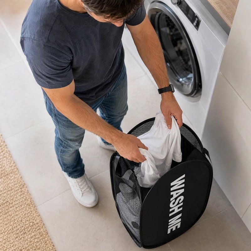 Panier linge pliable respirant