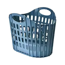 Panier linge plastique bleu